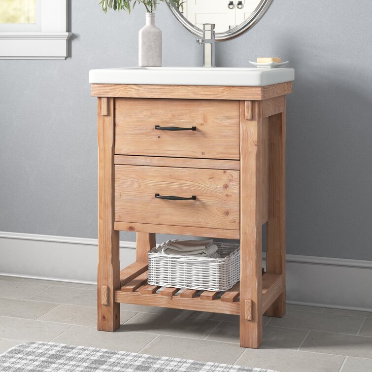 Wood bathroom deals vanity 24 inch